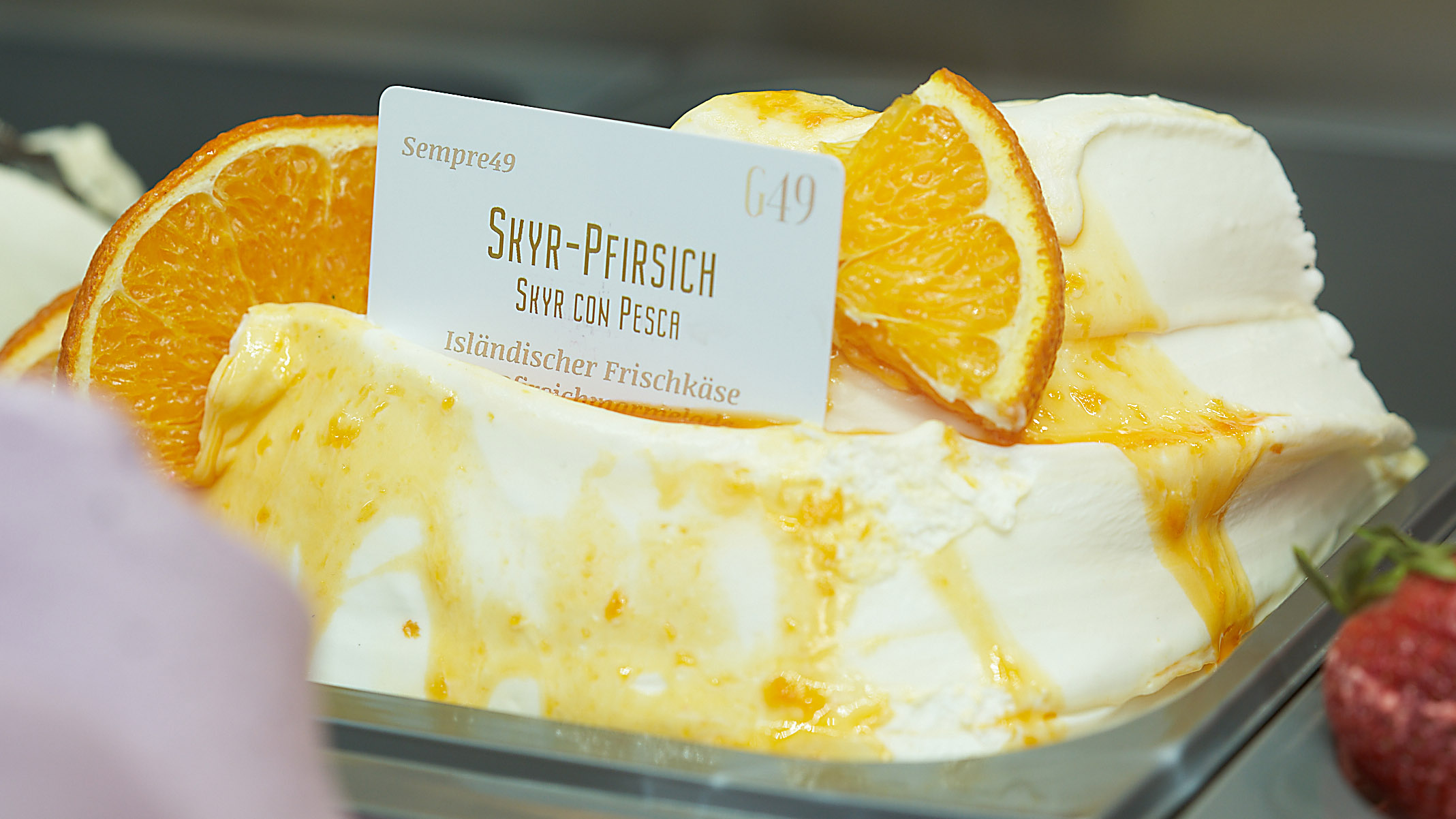 Gelato49, Skyr-Pfirsich, Exotischstes Eis in Bielefeld
